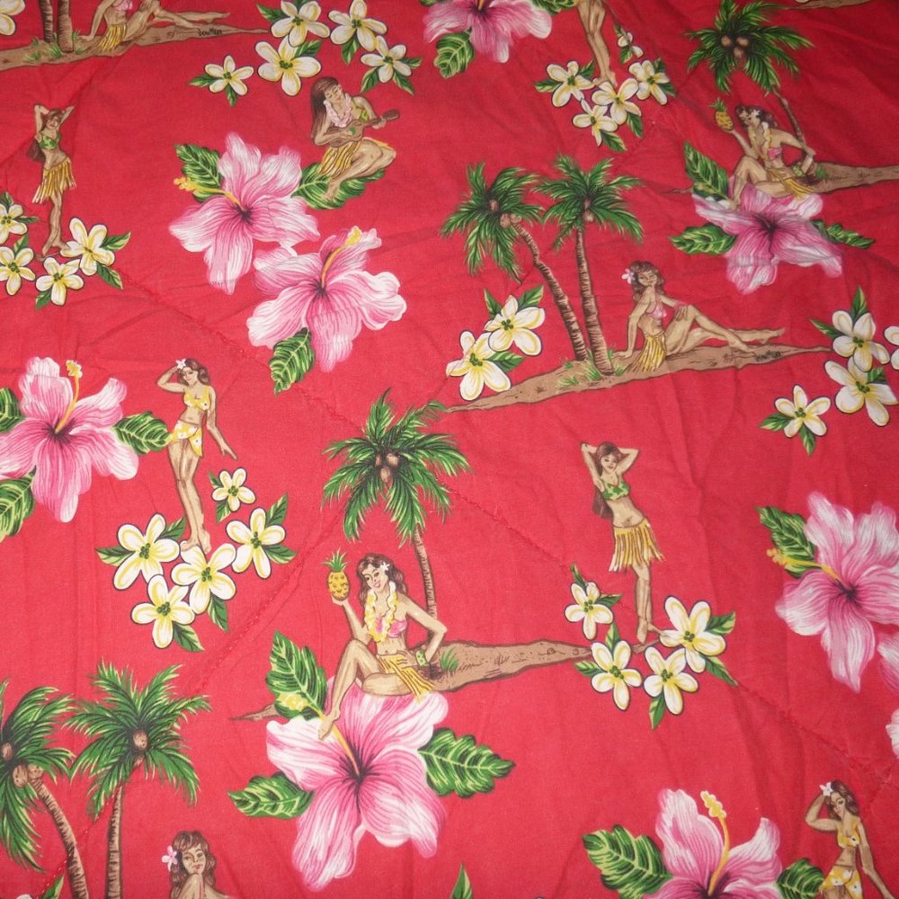 Dean Miller "Aloha Red" Twin Comforter #2